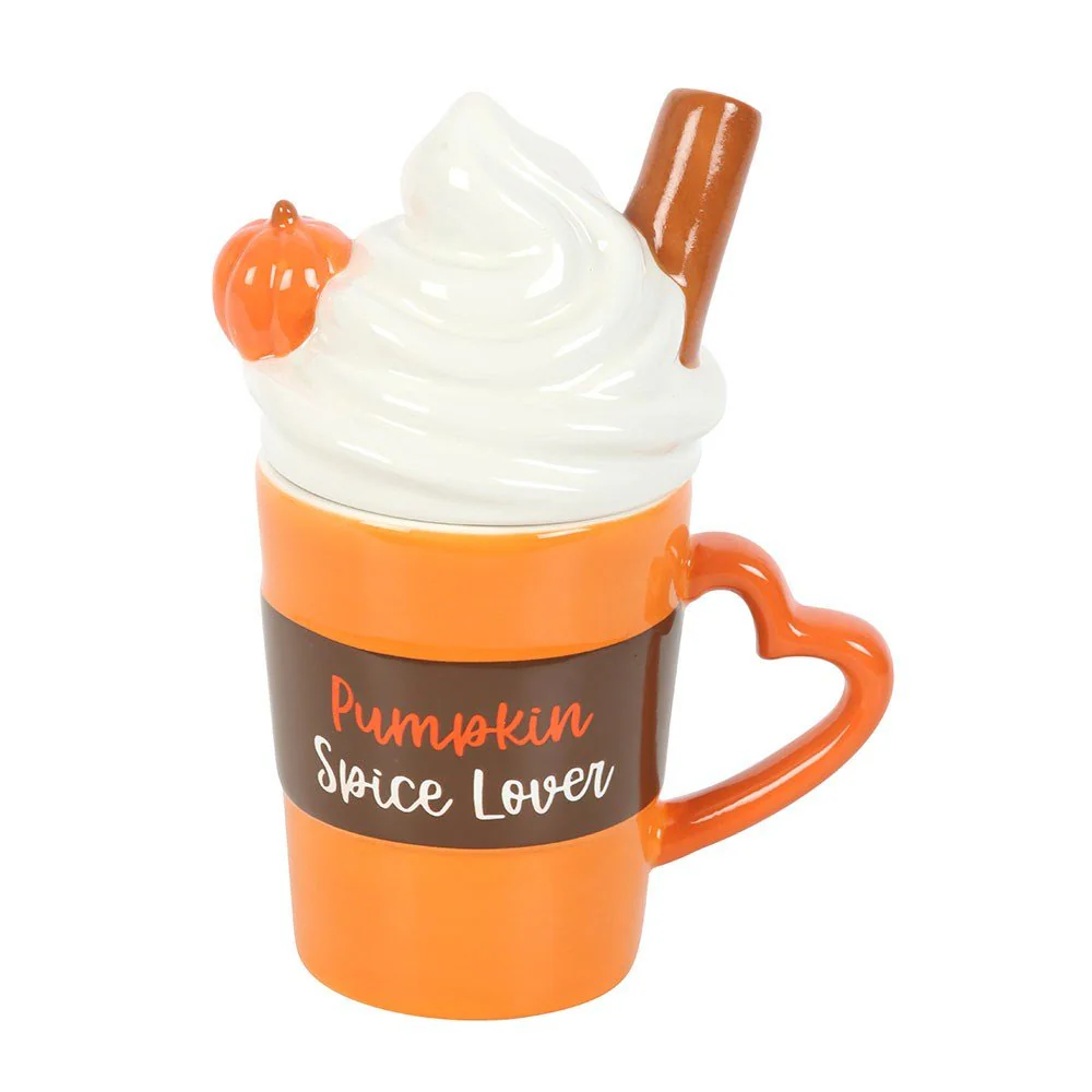 Pumpkin Spice Lover Lidded Mug | Cosy Autumn Homeware - Image 3