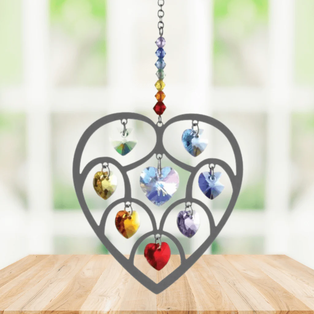 Heart of Hearts Chakra Crystal Suncatcher – Pure Radiance Collection - Image 2