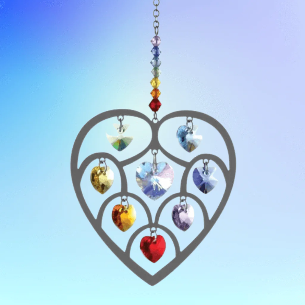 Heart of Hearts Chakra Crystal Suncatcher – Pure Radiance Collection - Image 3