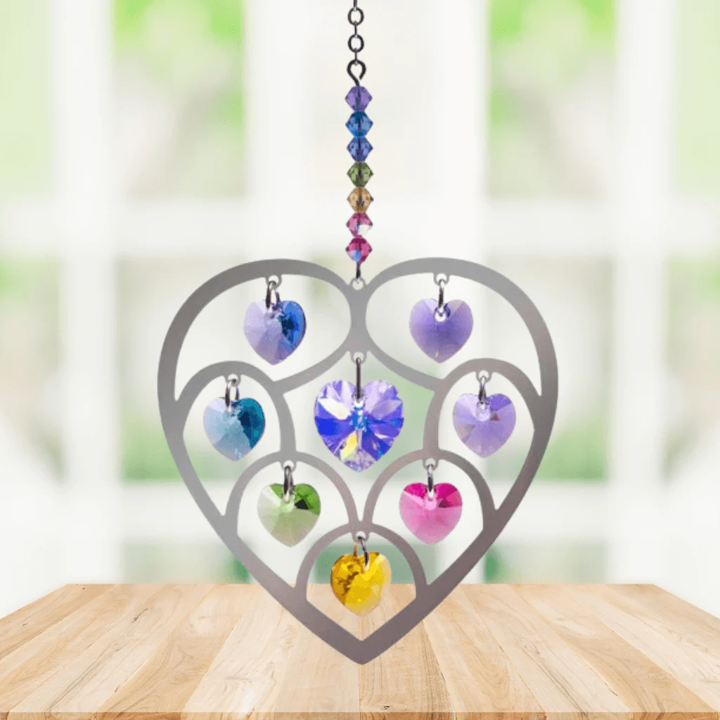 Heart of Hearts Confetti Crystal Suncatcher – Pure Radiance Collection - Image 2