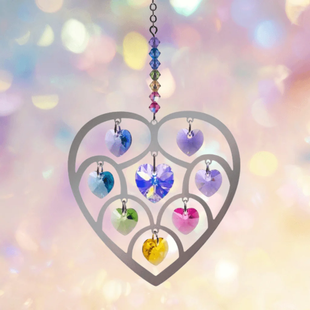 Heart of Hearts Confetti Crystal Suncatcher – Pure Radiance Collection - Image 3