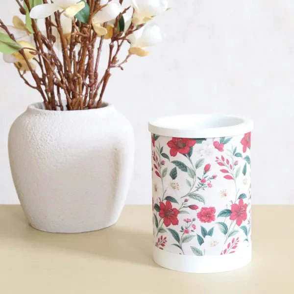 Red Floral Electric Wax Melt Burner - Image 3