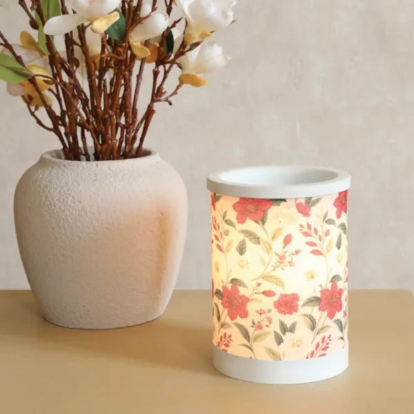 Red Floral Electric Wax Melt Burner - Image 4