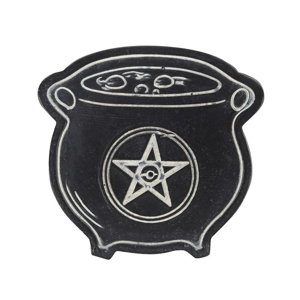 Resin Incense Holder - Cauldron with Pentagram