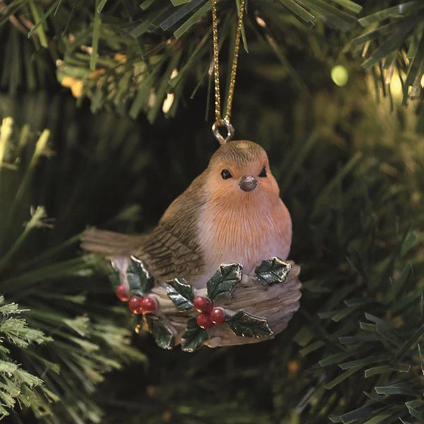 Robin Hanging Tree Decoration 4.5cm – Holly Nest Ornament