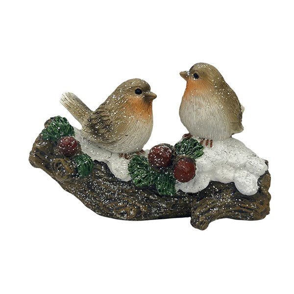 Robins on Branch Figurine