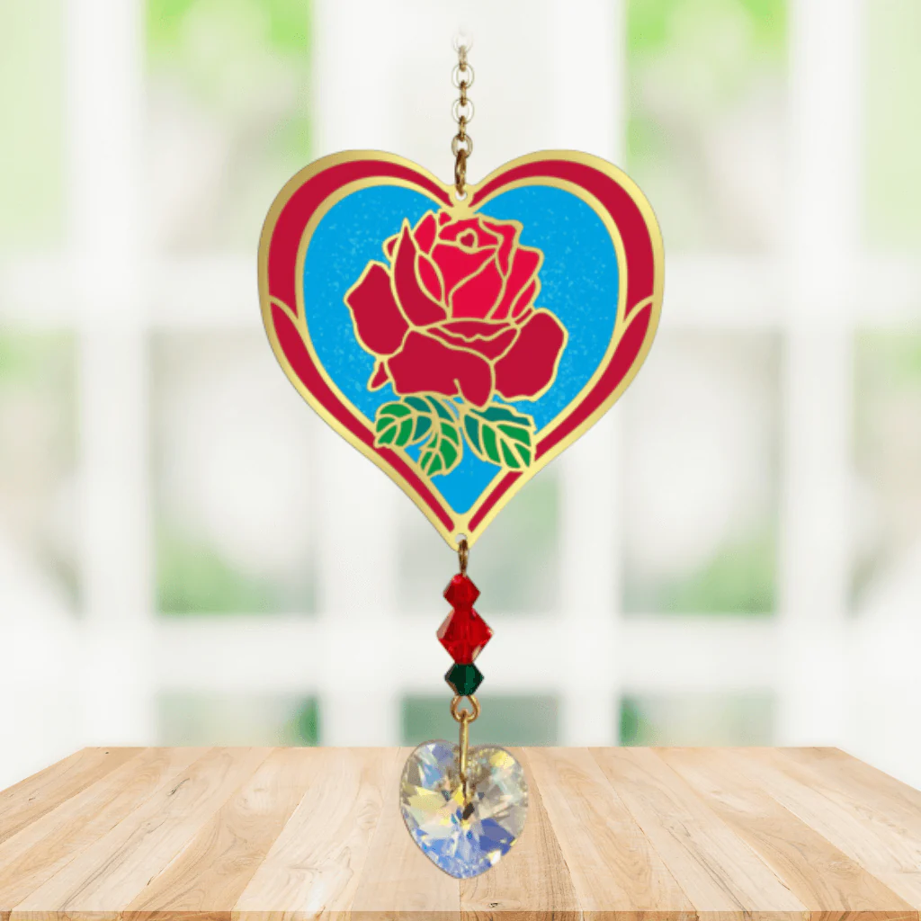 Rose Heart Crystal Suncatcher β Fabulous Florals - Image 2