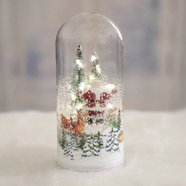 Rotating Santa Glass Dome Light – 21cm - Image 2
