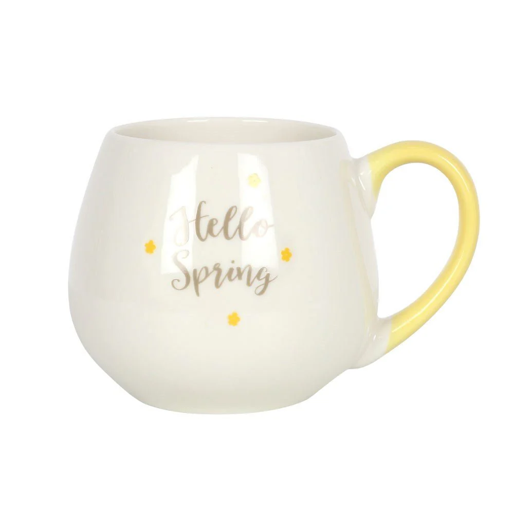 Rounded Ceramic Mug - Hello Spring