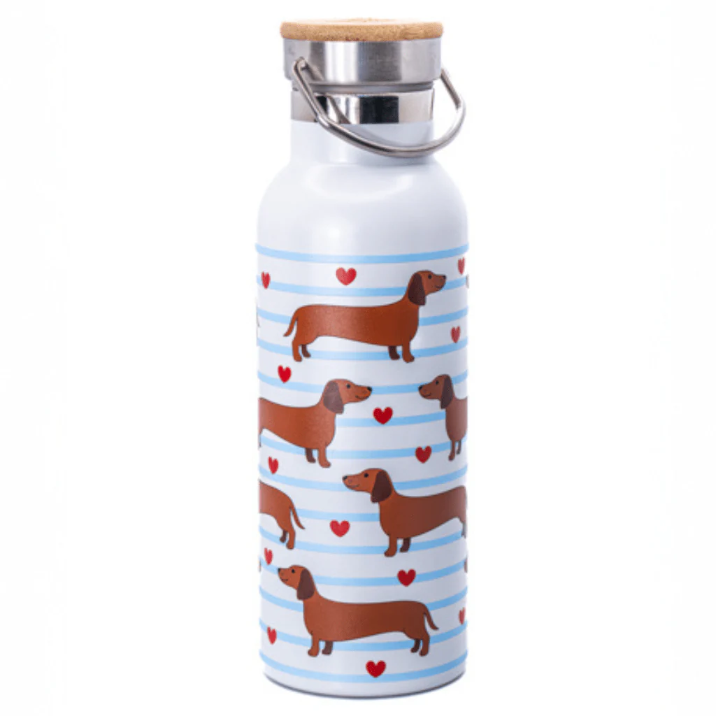 Sass and Belle Sausage Dog 500 ml Metal Water Bottle