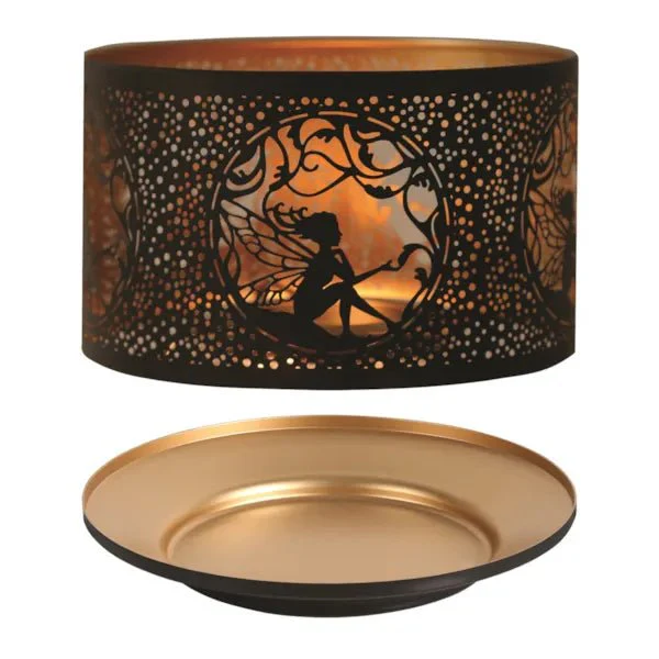 Shade and Tray Metal Silhouette - Black Seated Fairy