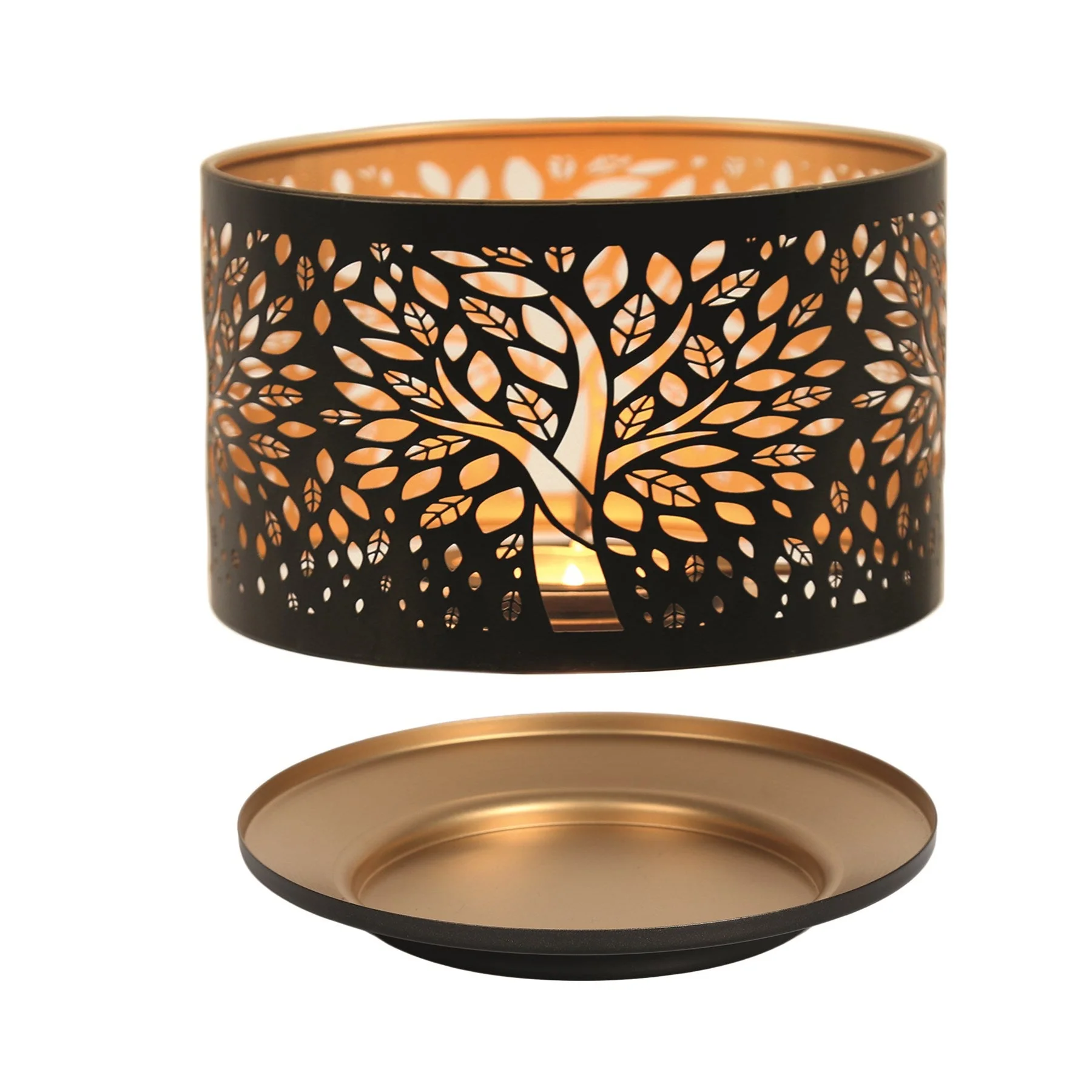 Shade and Tray Metal Silhouette - Black Tree of Life