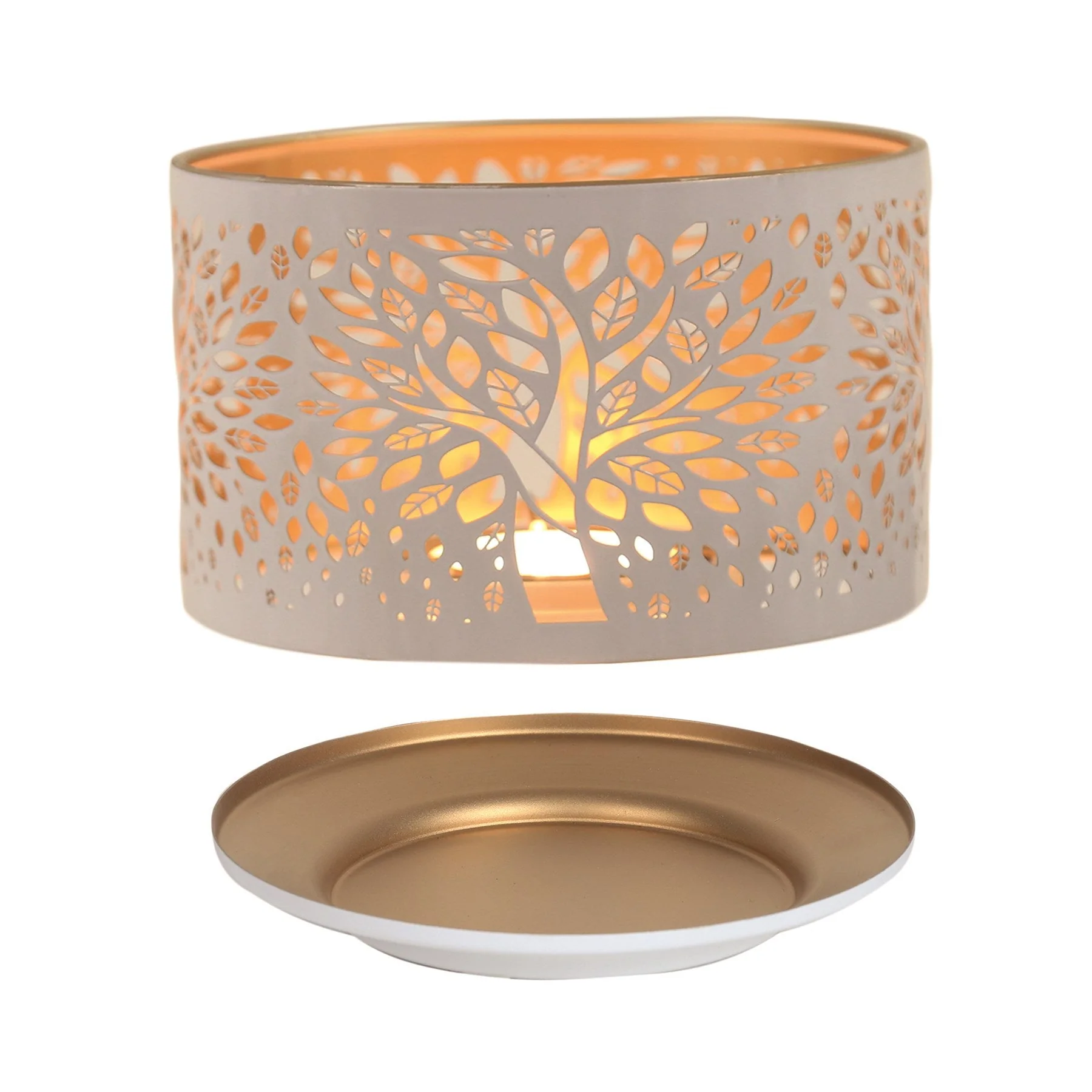 Shade and Tray Metal Silhouette - White Tree of Life