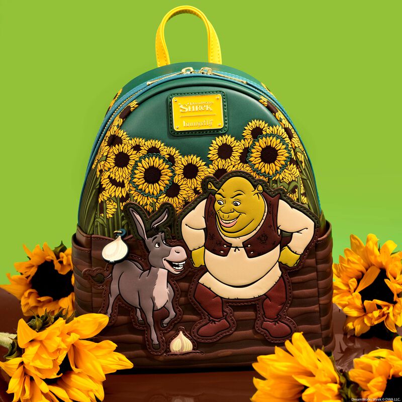 Loungefly Shrek & Donkey Sunflower Field Mini Backpack - Image 8