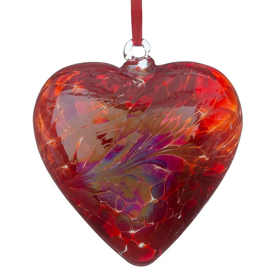 Sienna Glass 8cm Friendship Heart - Red