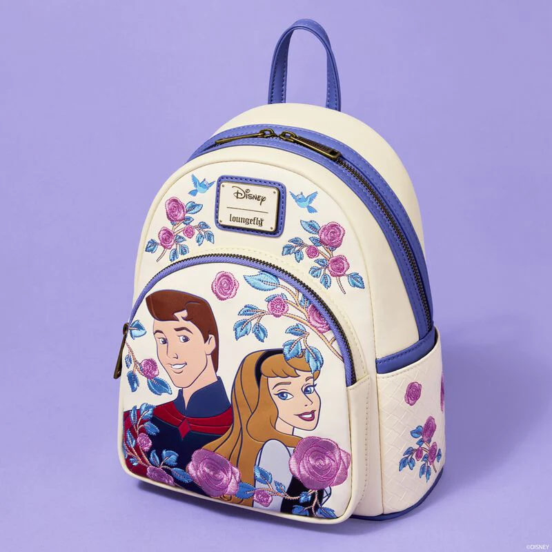 Loungefly Sleeping Beauty Princess Aurora & Prince Phillip Floral Mini Backpack - Image 5