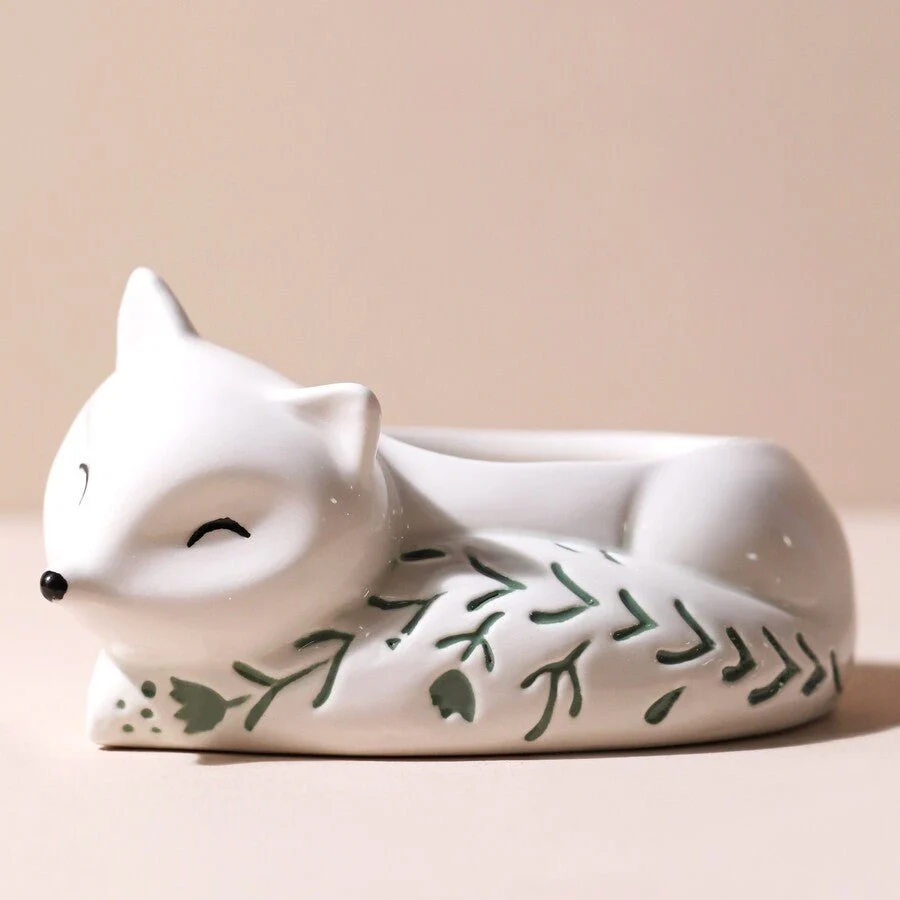 Lisa Angel Small Ceramic Sleeping Fox Planter