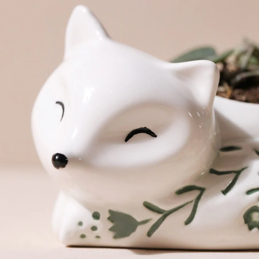 Lisa Angel Small Ceramic Sleeping Fox Planter - Image 3