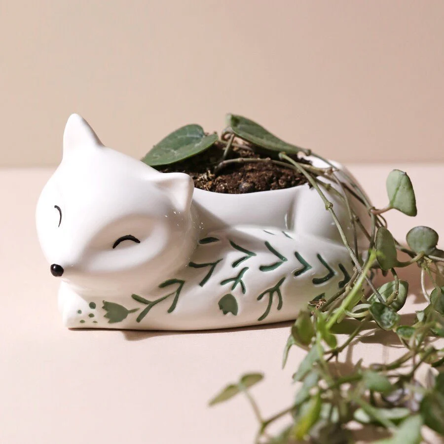 Lisa Angel Small Ceramic Sleeping Fox Planter - Image 4