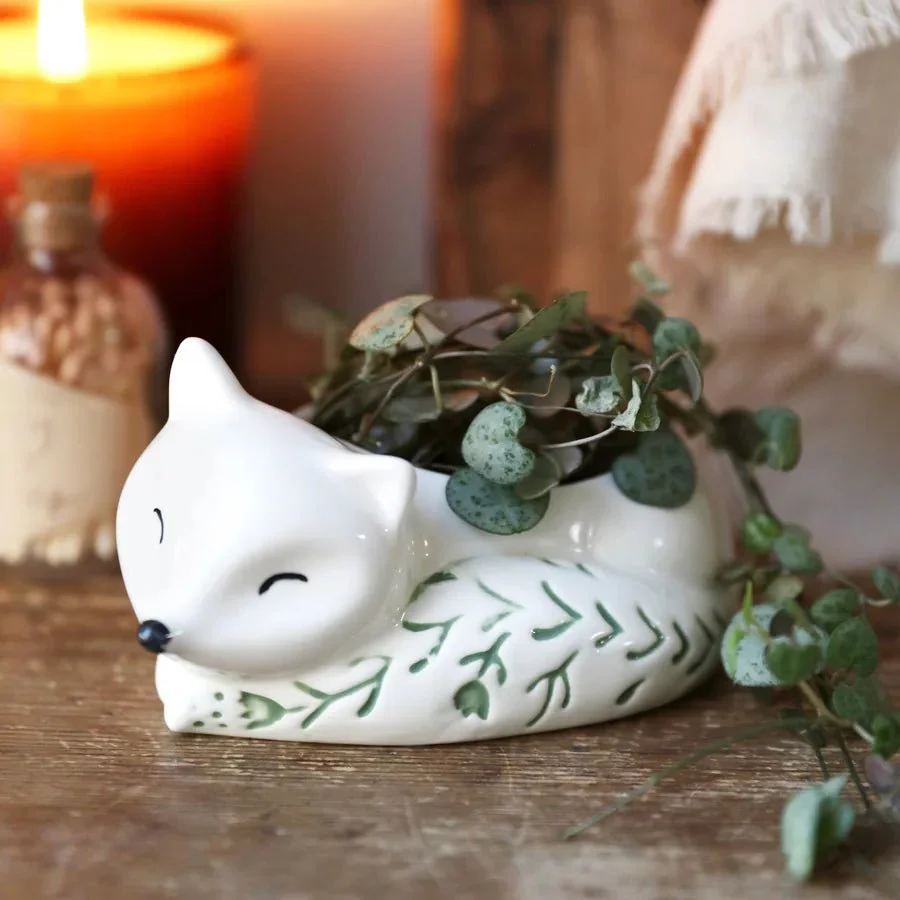 Lisa Angel Small Ceramic Sleeping Fox Planter - Image 6