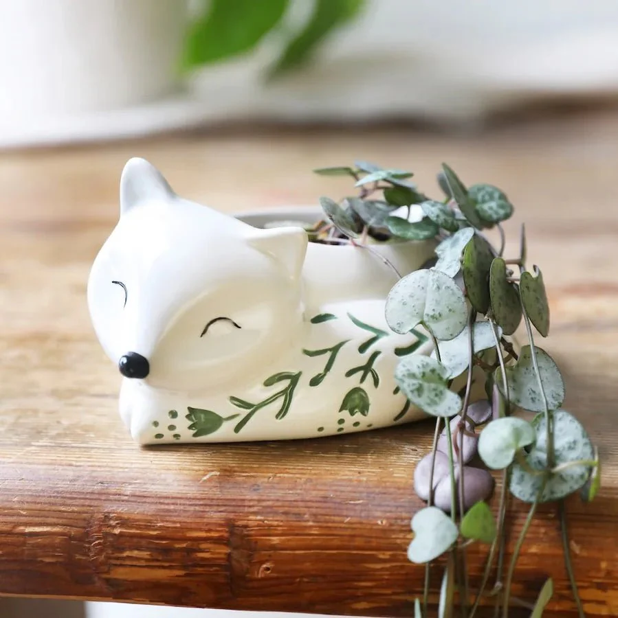 Lisa Angel Small Ceramic Sleeping Fox Planter - Image 8