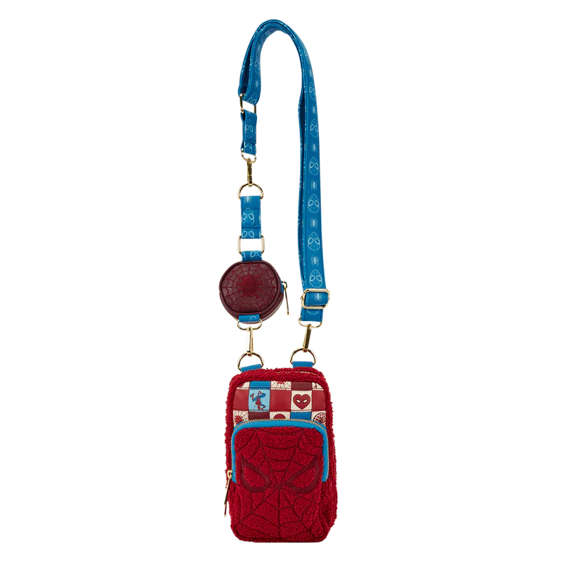 Loungefly Spider-Man Sherpa Cell Phone Crossbody Bag with Coin Bag - Image 3