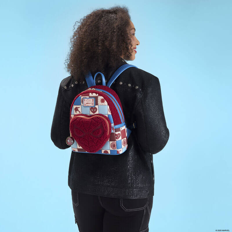 Loungefly Spider-Man Sherpa Heart Mini Backpack - Image 6