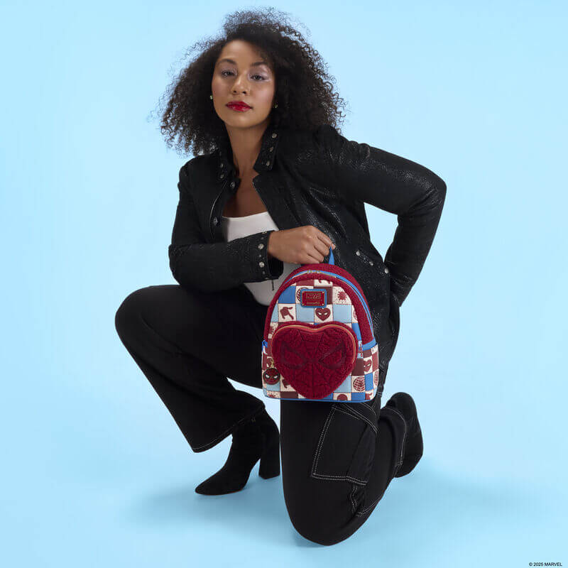 Loungefly Spider-Man Sherpa Heart Mini Backpack - Image 7