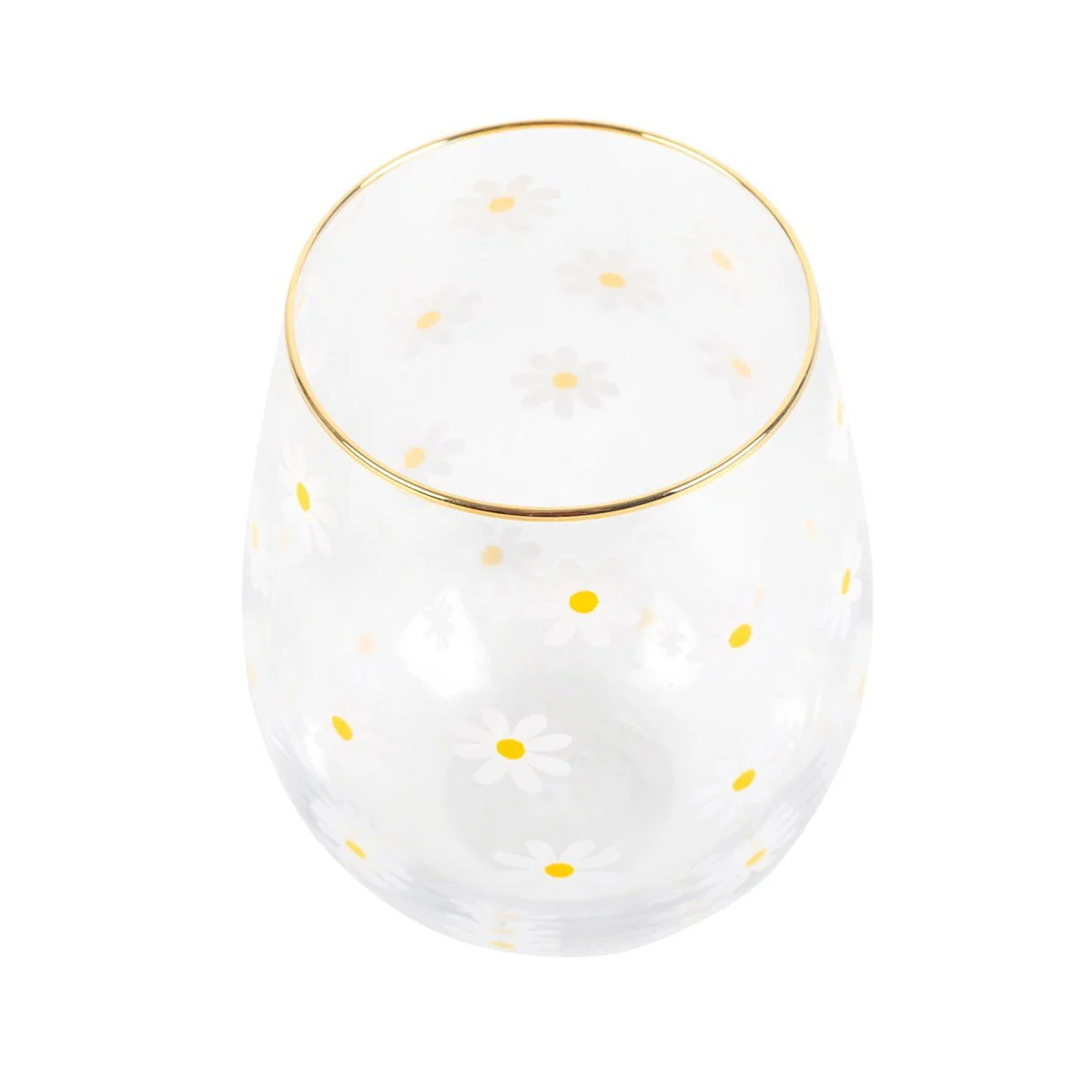 Stemless Wine Glass - Daisy Print - Image 2