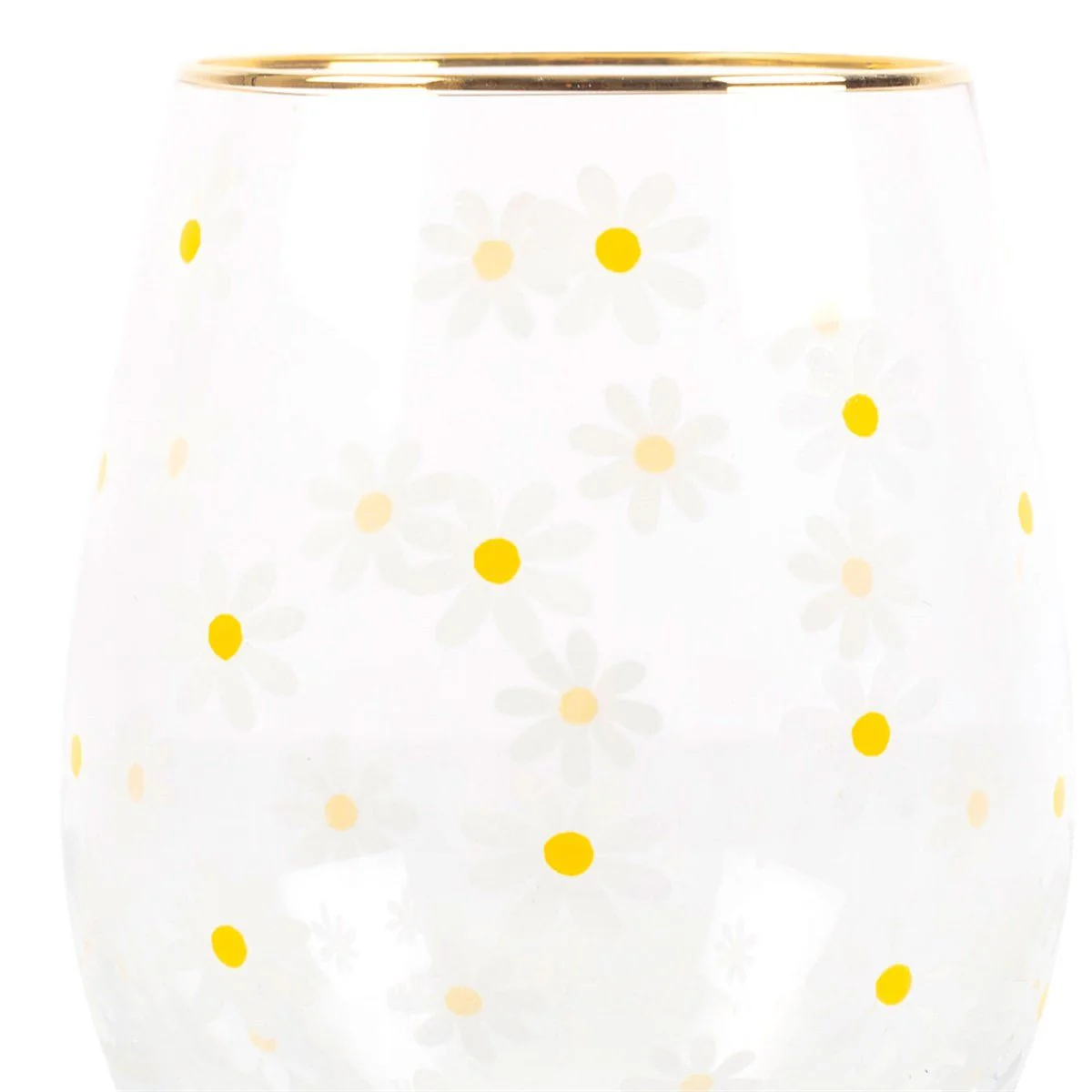 Stemless Wine Glass - Daisy Print - Image 3