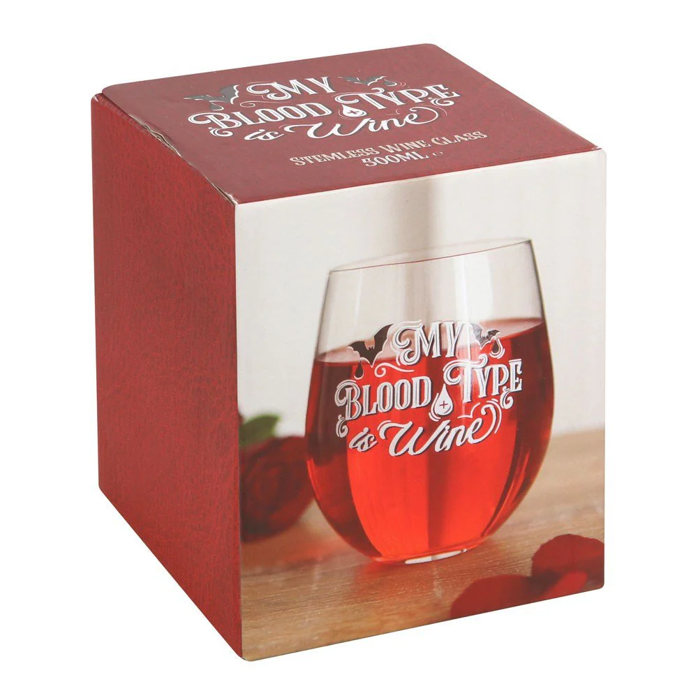 Stemless Wine Glass - My Blood Type - Image 2