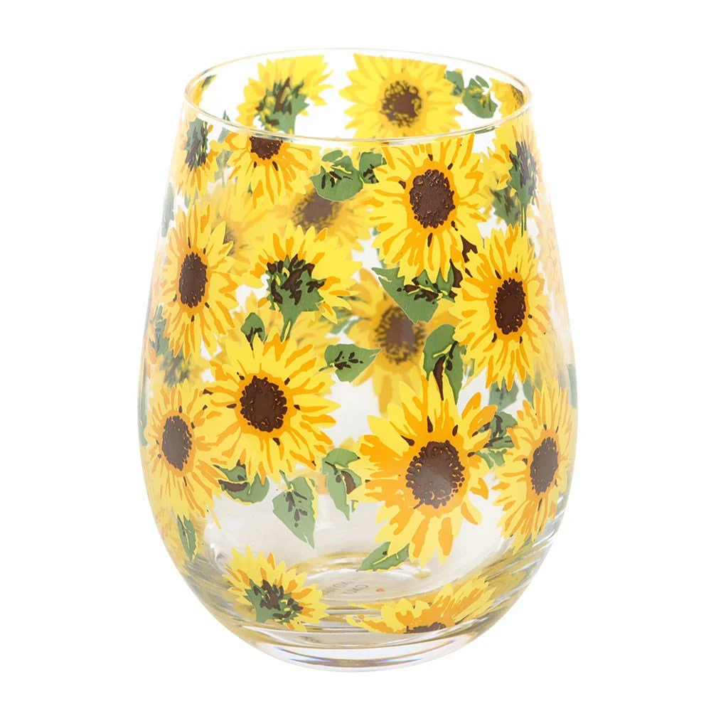 Stemless Wine Glass - Sunflower Print - Image 2