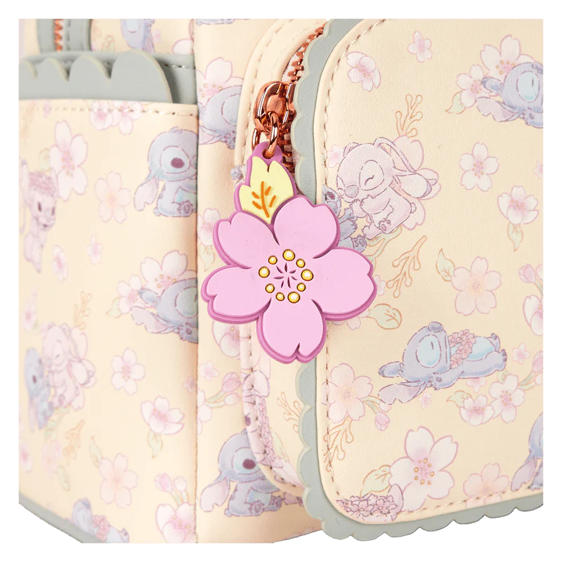 Loungefly Stitch & Angel Cherry Blossom All-Over Print Mini Backpack - Image 4
