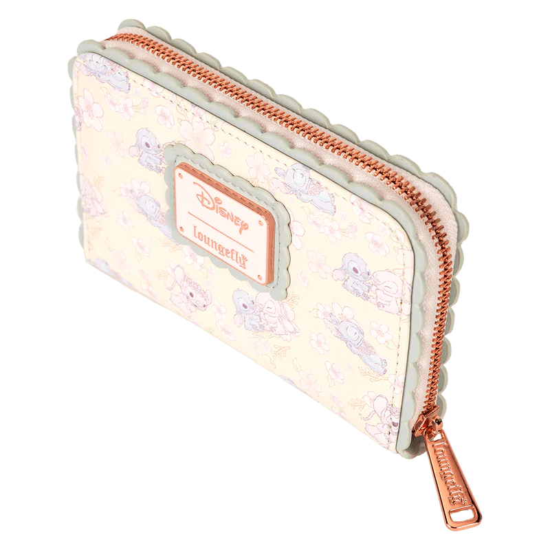 Loungefly Stitch & Angel Cherry Blossom All-Over Print Zip Around Wallet - Image 3