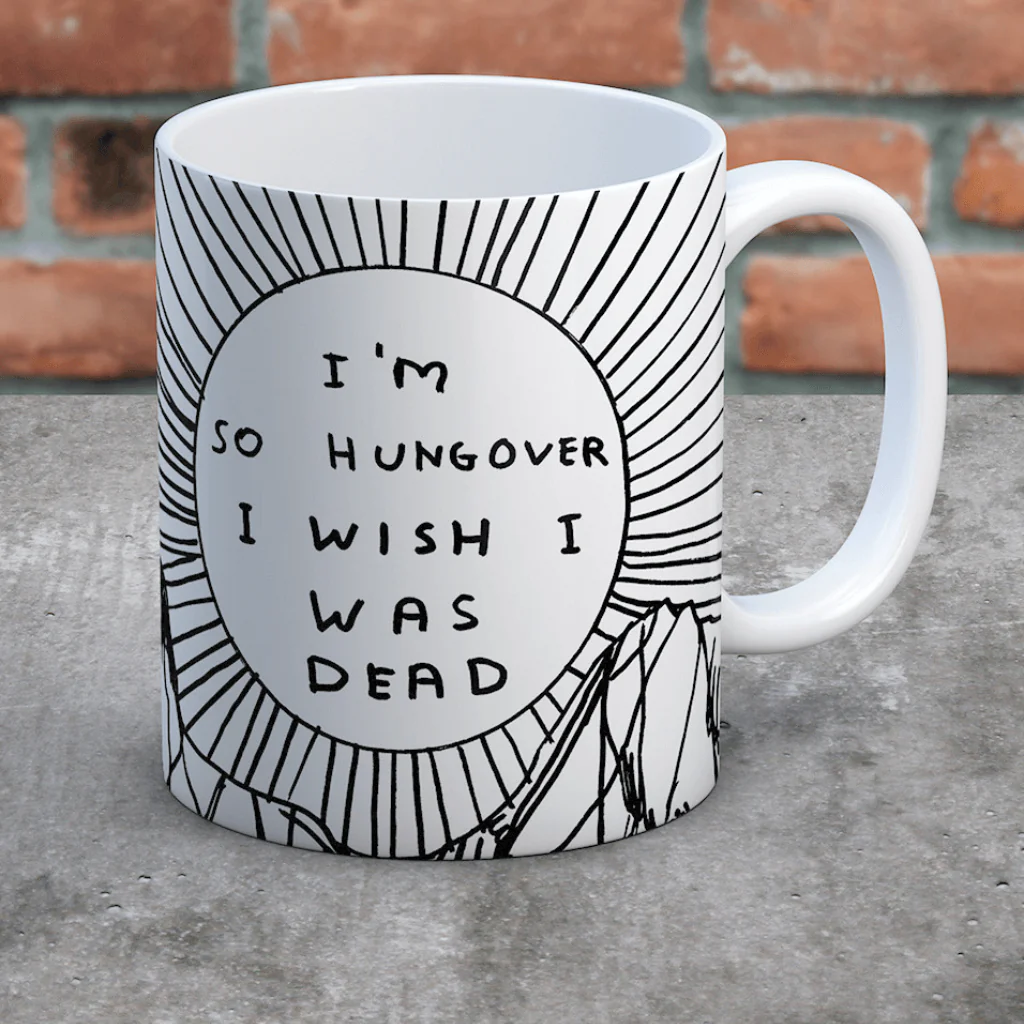 Stoneware Mug – I’m So Hungover, I Wish I Was Dead by David Shrigley - Image 3
