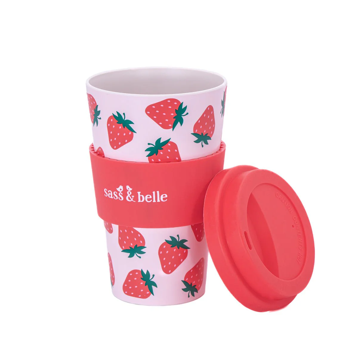 Sass and Belle Strawberry Travel Coffee Cup - Image 2