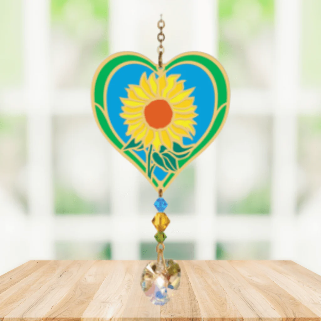 Sunflower Heart Crystal Suncatcher β Fabulous Florals - Image 2
