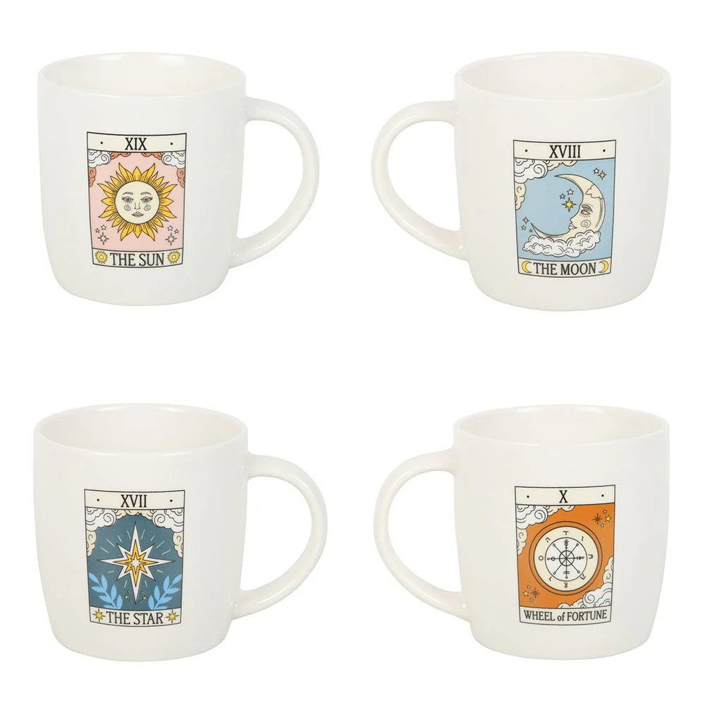 Tarot Card Mug Set – Sun, Moon, Star & Wheel | Mystical Homeware - Image 2
