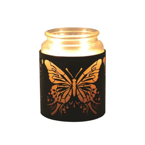 Tealight Wax Melter and Candle Holder - Black & Gold Silhouette Butterfly - Image 4
