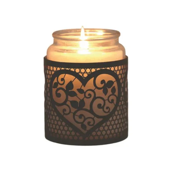 Black Heart Cutout Wax Melt Burner ā Metal & Glass - Image 3
