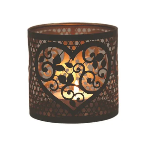 Black Heart Cutout Wax Melt Burner ā Metal & Glass - Image 4