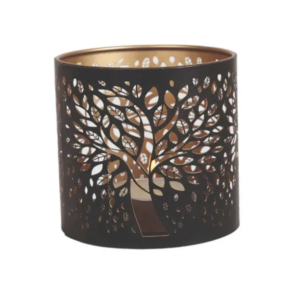Tree of Life Wax Melt Burner – Black with Glass Dish - Image 4