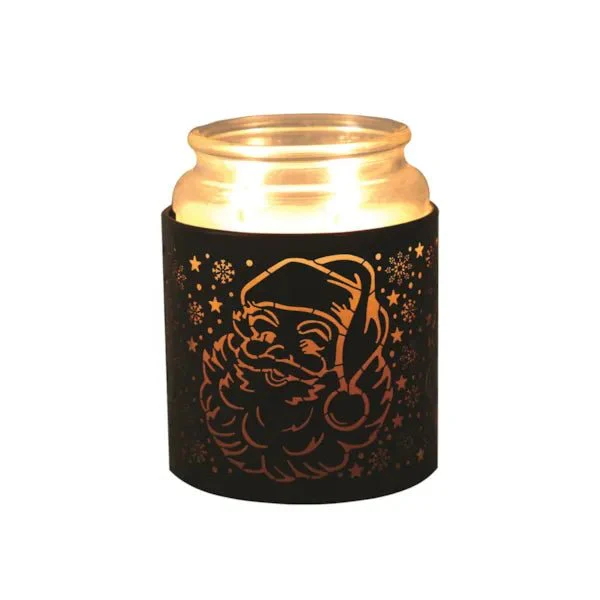 Tealight Wax Melter and Candle Holder Santa Black/Gold 10.5cm - Image 4