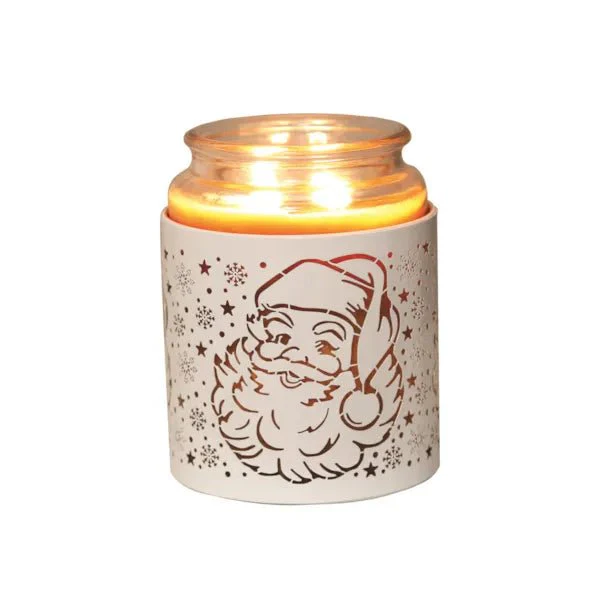 Tealight Wax Melter and Candle Holder Santa White/Gold 10.5cm - Image 4