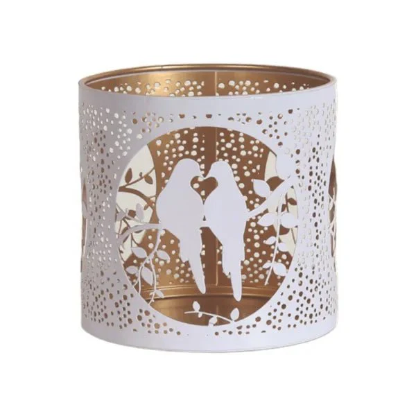 White Lovebirds Wax Melt Burner – Romantic Cutout Design - Image 2