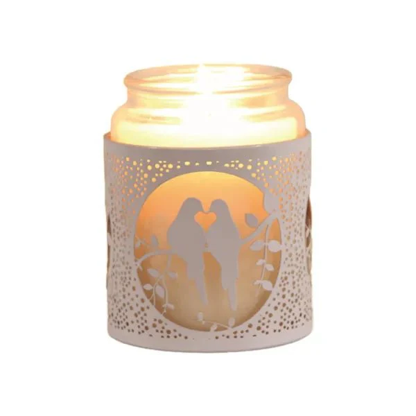 White Lovebirds Wax Melt Burner – Romantic Cutout Design - Image 4