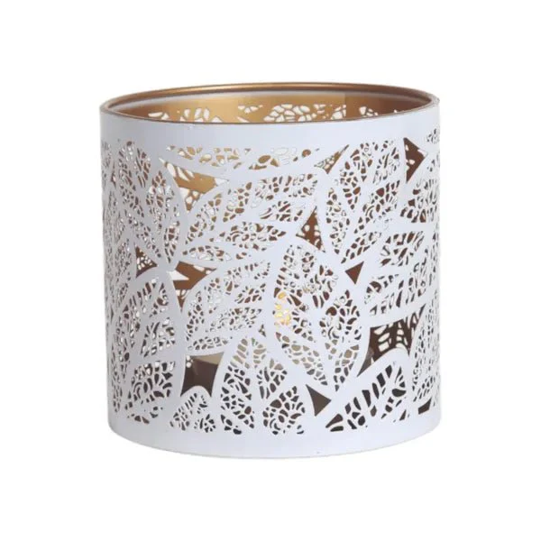 White Leaf Cutout Wax Melt Burner ā Botanical Glow Design - Image 4