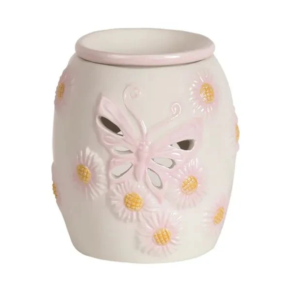 Butterfly & Flowers Pink Wax Melt Burner