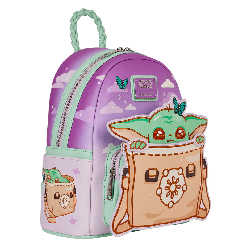 Loungefly The Mandalorian Grogu Butterfly Mini Backpack - Image 3