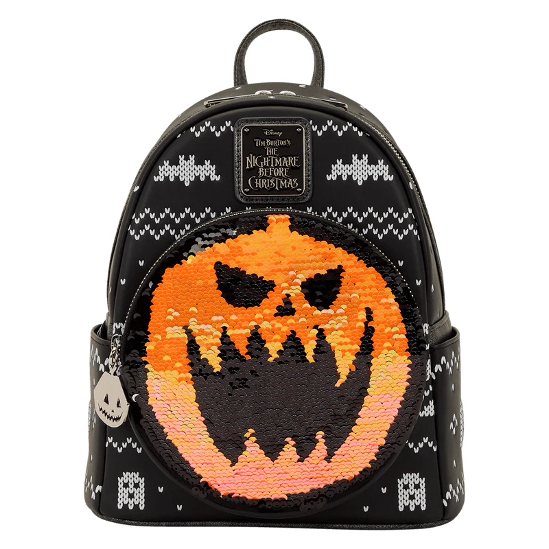 Loungefly The Nightmare Before Christmas Jack Skellington Reversible Sequins Mini Backpack - Image 4